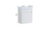 Slickblue 18'' Floating Wall-Mounted Bathroom Vanity with White Resin Sink & Soft-Close Door