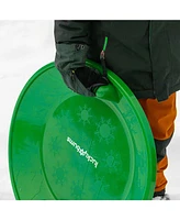 Lucky Bums Circular Saucer Snow Sled for Winter Sledding, 25" Diameter, Green