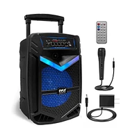 Pyle 12" Bluetooth Portable Pa Speaker With Rechargeable Battery, Party Lights & Microphone, 800 Watt