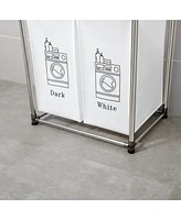 Slickblue Laundry Hamper 2 Tier Laundry Sorter with 4 Removable Bags for Organizing Clothes, Laundry, Lights, Darks