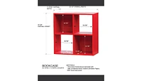 Kings Brand Furniture 4-Cube Children's Bookcase, Kids Toy Storage Shelf Organizer for Playroom, Bedroom, Nursery School