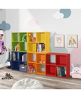 Kings Brand Furniture 4-Cube Children's Bookcase, Kids Toy Storage Shelf Organizer for Playroom, Bedroom, Nursery School