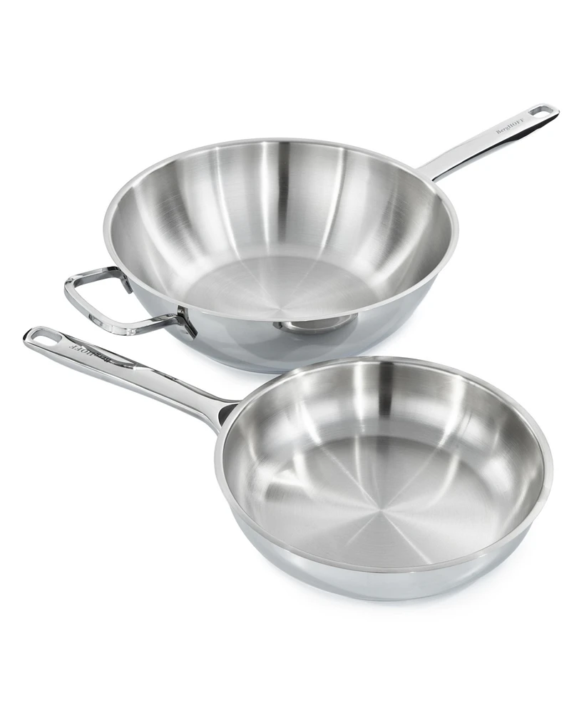 BergHOFF DiNA Helix 2pc Recycled 18/10 Stainless Steel Stir Fry Cookware Set