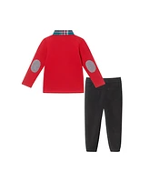 Andy & Evan Little Boys Toddler/Child Red Holiday Polo Pants Set