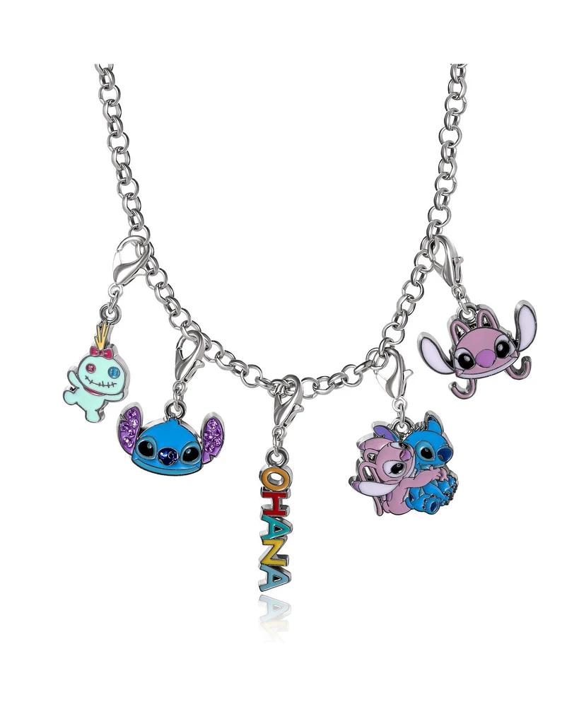 Disney Stitch Interchangeable Diy Charm Necklace Set - Giftable Ohana, Angel, Stitch, Scrump