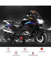 12V Kids Ride On Motorcycle Electric Motor Bike w/ Training Wheels & Light
