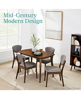 Best Choice Products 5-Piece Compact Wooden Mid-Century Modern Dining Set w/ 4 Chairs, Padded Seat & Back