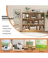 Costway 10-Cube Bookcase for Kids 41"Wooden Toy Storage Organizer Kid s Room