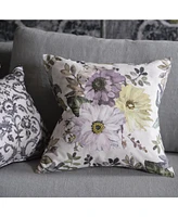 Designers Guild Glynde Zinc Cotton, Linen Embroidered Decorative Pillow