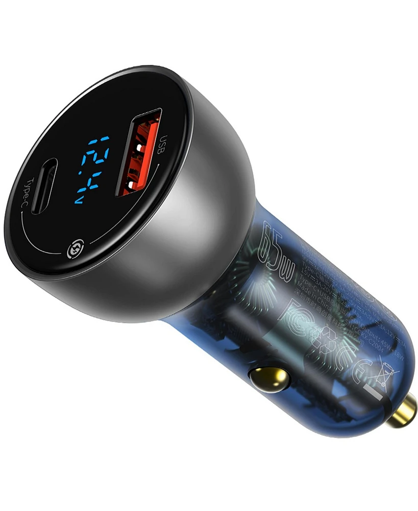 Baseus Car Charger 65W Dual Port Cigarette Lighter Car Charger