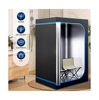 SereneLife Compact & Portable Steam Sauna With Two Foldable Chairs