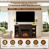 Mondawe 70" Tv Stand with 28" Fireplace - 99lb Top, Remote, 4 Flame, 5000 Btu Heat, Timer & Safety