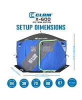 Clam X-600 Portable 11.5' 6 Person Ice Team Thermal Hub Shelter w/Dimmable Light