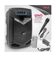 Pyle 8” Bluetooth Portable Pa Speaker With Rechargeable Battery, Party Lights & Microphone, 400 Watt