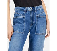 Boss Orange Women's Soft Stretch Denim Wide-Leg Pants