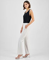 Anne Klein Women's Mid-Rise Pull-On Slash-Pocket Pants