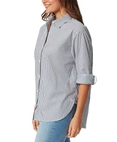 Gloria Vanderbilt Petite Amanda Cotton Button-Front Shirt