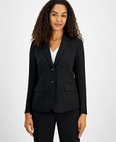 Kasper Women's Stretch Crepe Two-Button Notch-Collar Blazer, Regular & Petite Sizes