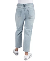 Juniors' High Rise Wide Leg Cropped Jean