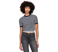 Tommy Jeans Women's Essential Striped Short-Sleeve Sweater