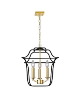 Cwi Lighting 16" Metal Tudor 3 Light Pendant