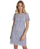 Calvin Klein Women's Burnout Lace Jewel-Neck Dress