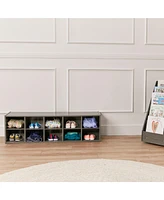 ECR4Kids Streamline 10 Cubby Tray Storage Cabinet, 2x5, Natural