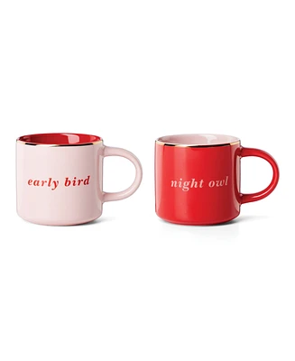 Kate Spade Early Bird Night Owl Mugs, Set of 2