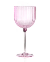 Qualia Glass Cranberry Goblets, Set of 4