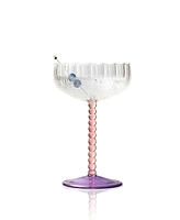 Qualia Glass Mardi Gras Coupes, Set of 4