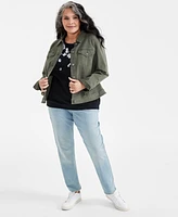 Style & Co Plus Size Printed Crewneck Long-Sleeve Sweatshirt, Created for Macy's