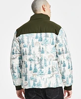 Sun + Stone Men's Wilderness Patterned Puffer Jacket, Exclusively at Macy's