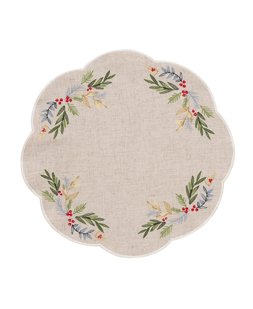 Lenox French Perle Holly Round Placemat, 16"