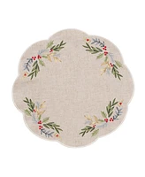 Lenox French Perle Holly Round Placemat, 16"