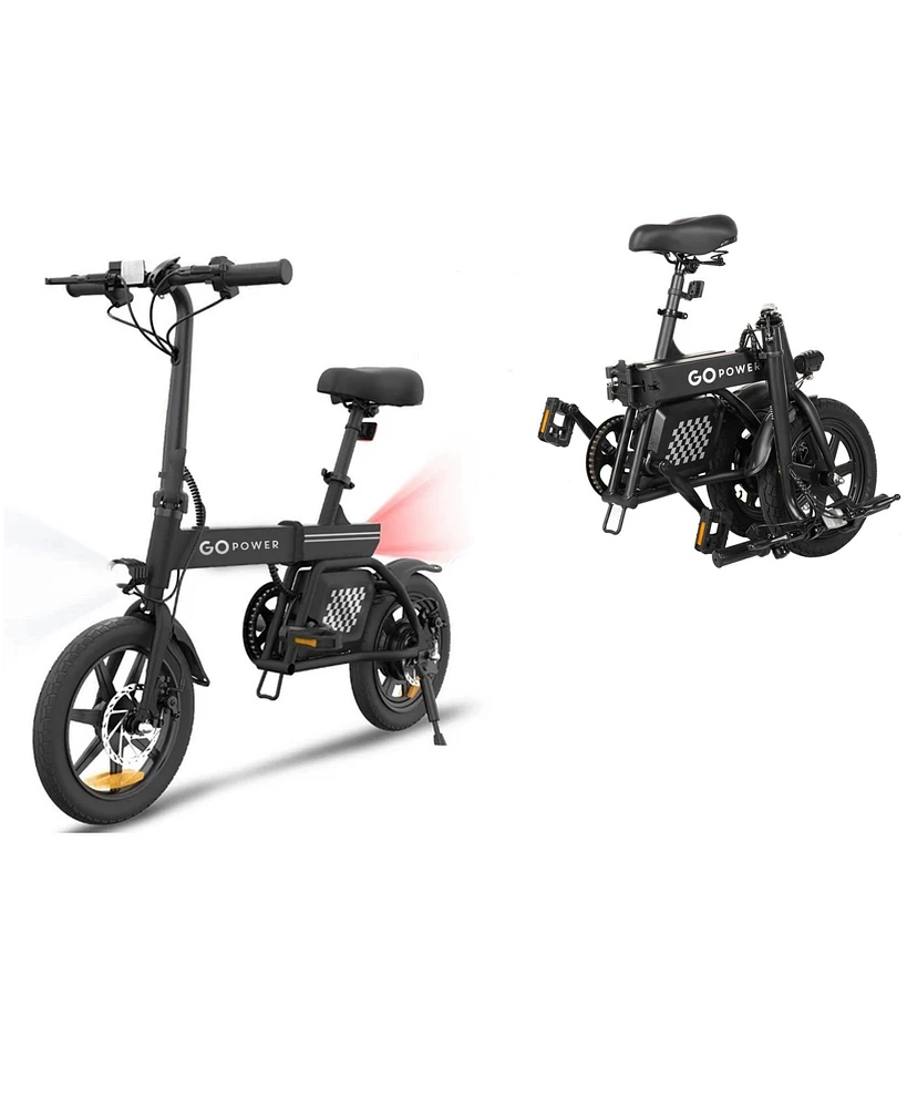 GoPowerBike GoLite Electric Bike | Compact Foldable Design | 16 mph Top Speed - 30 mile Range | 3 Riding Modes | Class 1 and 2 eBike