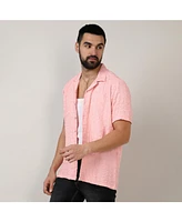 Campus Sutra Men's Baby Pink Box-Creased Shirt