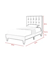 Inspired Home Telford Velvet Platform Bed Frame and Headboard Set Full