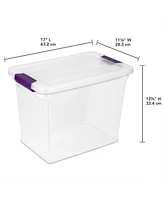 Sterilite 27 Qt ClearView Latch Storage Stackable Bin with Latching Lid, 12 Pack