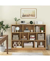 Costway -Cube Bookcase 41" Wooden Toy Storage Organizer for Kids Bookshelf