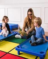 ECR4Kids Toddler Streamline Cot, Ready-to-Assemble Size, Blue, 6-Pack