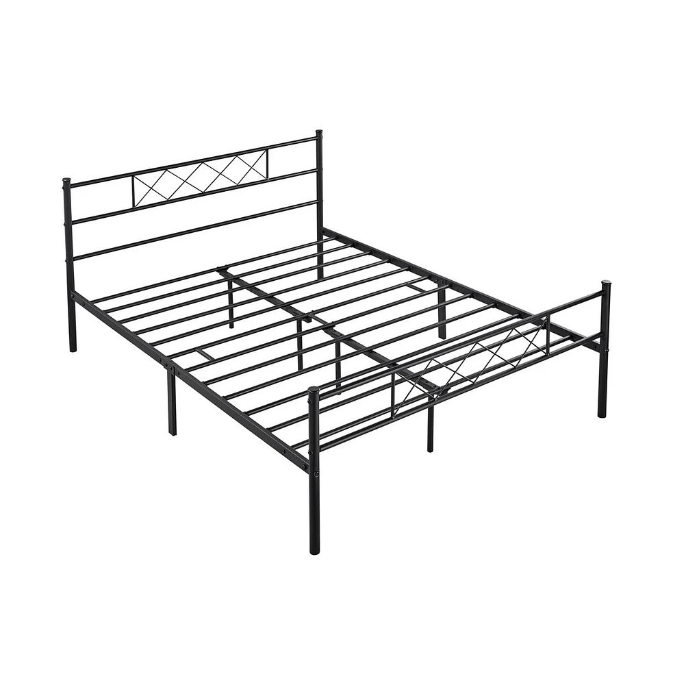 Yaheetech Simple Metal Platform Bed Frame with Slat Support