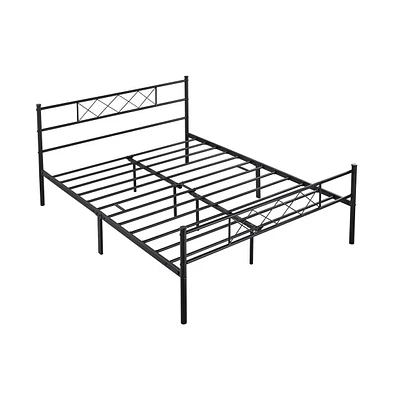 Yaheetech Simple Metal Platform Bed Frame with Slat Support