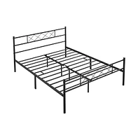 Yaheetech Simple Metal Platform Bed Frame with Slat Support