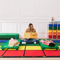 ECR4Kids Girls Stackable Kiddie Cot, Ready-to-Assemble, Standard Size, Yellow, 6-Pack