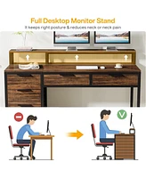 Tribesigns Computer Desk with 6 Drawers, 55