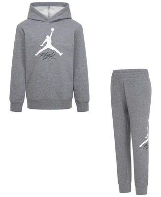 Jordan Little Boys Jump Man Flight Pullover Hoodie and Pants, 2-Piece Set