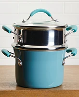 Cucina 3-Quart Nonstick Saucepot with Steamer and Lid