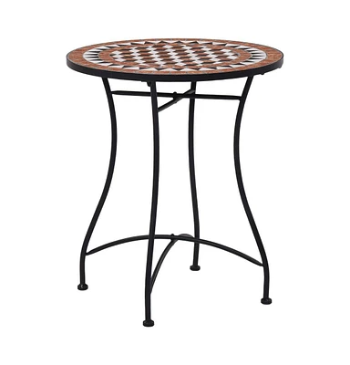 vidaXL Mosaic Bistro Table Brown 23.6" Ceramic