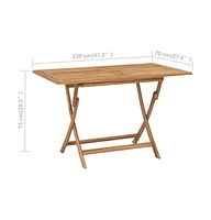 vidaXL Folding Patio Table 47.2"x27.6"x29.5" Solid Teak Wood