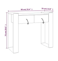 vidaXL Console Table 35.4"x13.8"x29.5" Solid Teak Wood